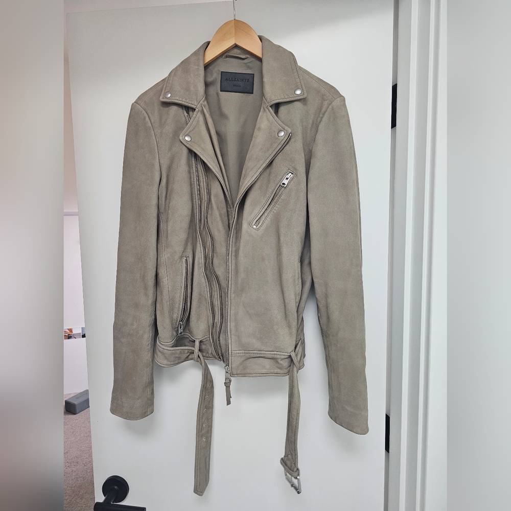 All Saints Beige Suede Jacket